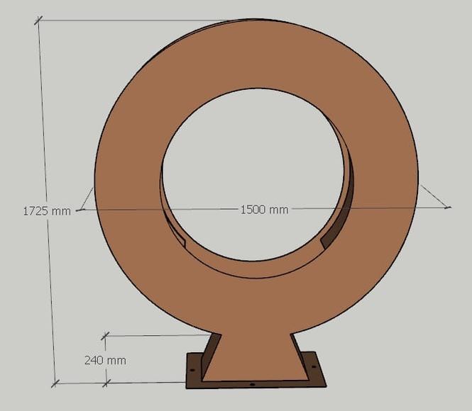 Hovedbilde Fontene Sirkel 150cm - Cortenstål 